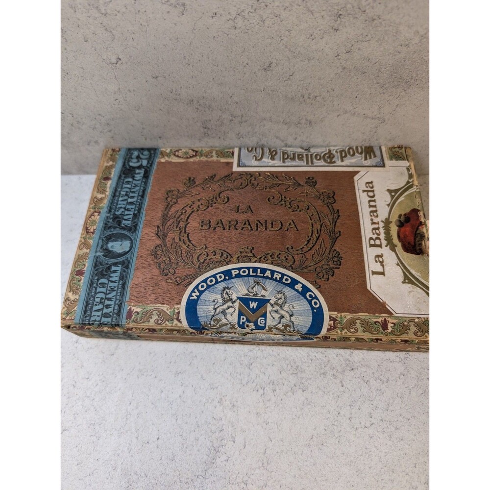Antique La Baranda Cigar Box Wood Pollard Boston Litho Tobacciana